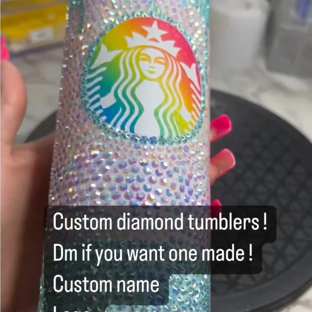 Custom made rhinestone tumbler